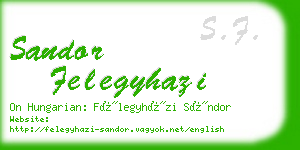 sandor felegyhazi business card